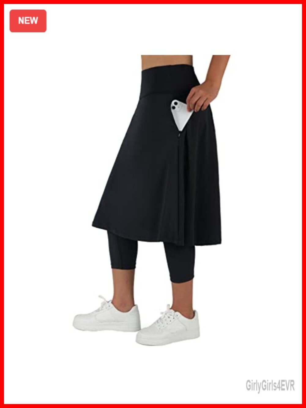 Women's Skirted Leggings with Pockets High Waisted Athletic Workout Skirt